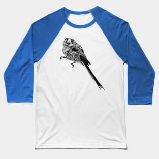 Long-tailed tit bird - ink illustration Baseball T-Shirt